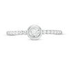 Thumbnail Image 3 of 0.04 CT. Diamond Solitaire Bead Shank Promise Ring in 10K White Gold