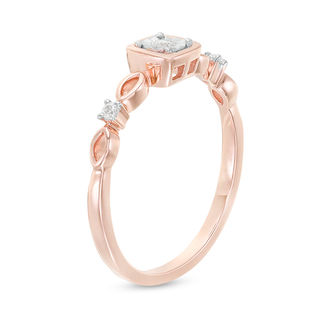 0.085 CT. T.W. Diamond Art Deco Ring in 10K Rose Gold