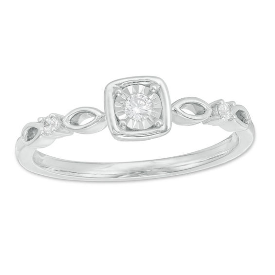 0.085 CT. T.W. Diamond Art Deco Ring in 10K Gold