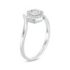 0.085 CT. T.W. Diamond Double Hexagonal Frame Bypass Promise Ring in 10K Gold