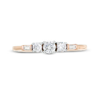 0.29 CT. T.W. Diamond Three Stone Engagement Ring in 10K Rose Gold