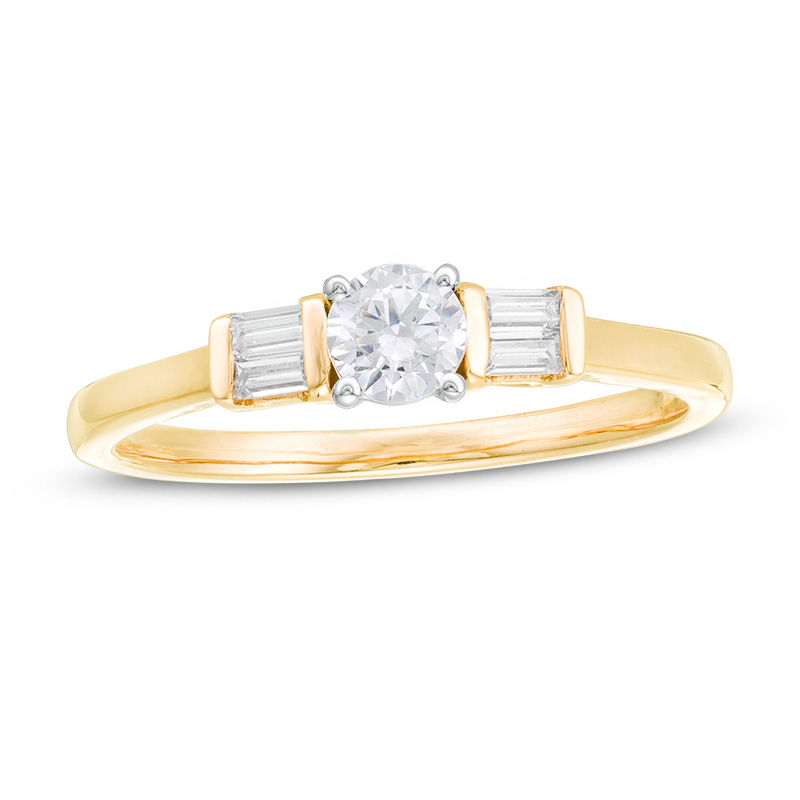 Main Image 1 of 0.29 CT. T.W. Diamond Duo-Sides Engagement Ring in 10K Gold