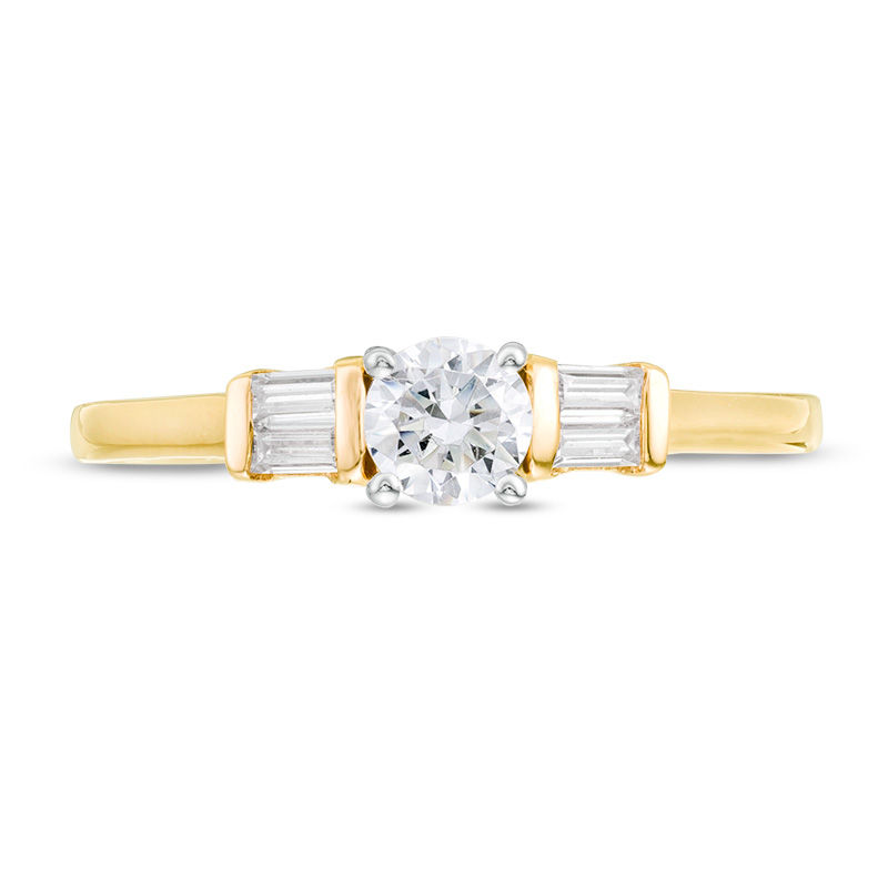 Main Image 4 of 0.29 CT. T.W. Diamond Duo-Sides Engagement Ring in 10K Gold