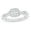 Thumbnail Image 0 of 0.18 CT. T.W. Composite Diamond Square Frame Twist Shank Vintage-Style Promise Ring in Sterling Silver