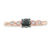 Thumbnail Image 3 of 0.23 CT. T.W. Enhanced Black and White Diamond Teardrop Sides Promise Ring in 10K Rose Gold