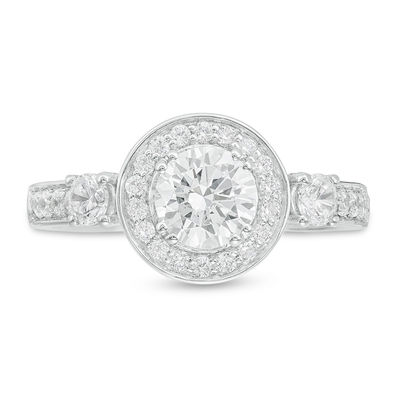 1.23 CT. T.W. Diamond Frame Engagement Ring in 14K White Gold