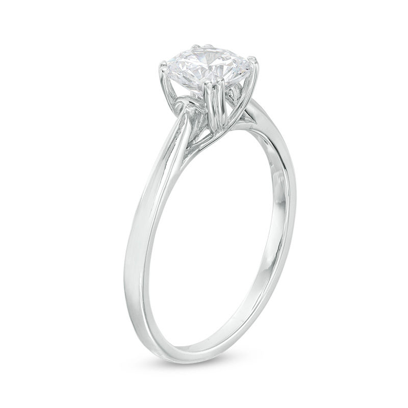 Main Image 3 of 0.80 CT. Diamond Solitaire Engagement Ring in 14K White Gold (I/I2)