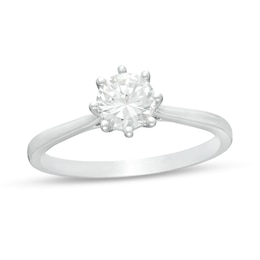 0.58 CT. Diamond Solitaire Engagement Ring in 14K White Gold (I/I2)