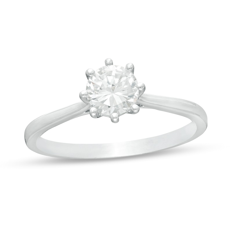 Main Image 1 of 0.58 CT. Diamond Solitaire Engagement Ring in 14K White Gold (I/I2)