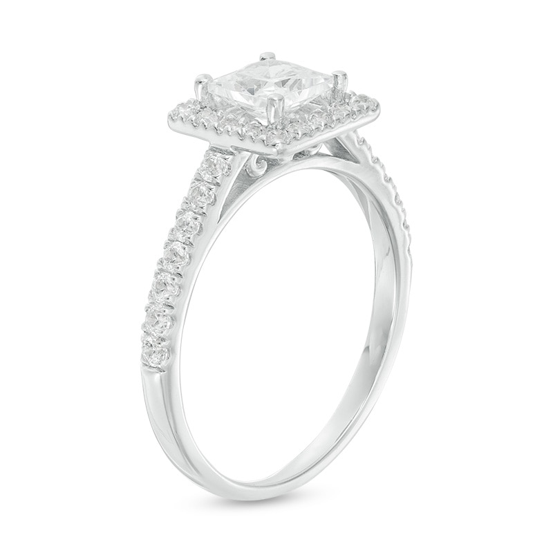 CT. T.W. Princess-Cut Diamond Frame Engagement Ring in 14K White Gold|Peoples Jewellers