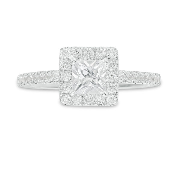 CT. T.W. Princess-Cut Diamond Frame Engagement Ring in 14K White Gold