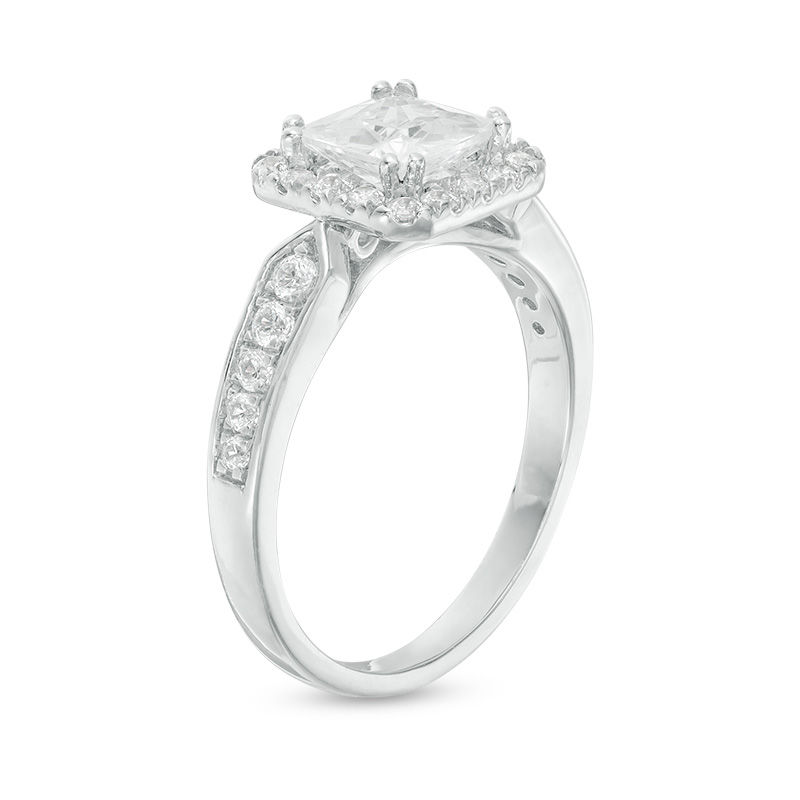 1.45 CT. T.W. Princess-Cut Diamond Frame Engagement Ring in 14K White Gold|Peoples Jewellers