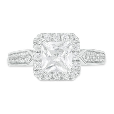 1.45 CT. T.W. Princess-Cut Diamond Frame Engagement Ring in 14K White Gold