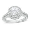 Thumbnail Image 0 of 1.45 CT. T.W. Diamond Double Frame Split Shank Engagement Ring in 14K White Gold