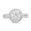 1.45 CT. T.W. Diamond Double Frame Split Shank Engagement Ring in 14K White Gold