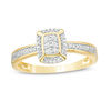 Thumbnail Image 1 of 0.146 CT. T.W. Composite Diamond Cushion Frame Ring in 10K Gold