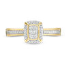 Thumbnail Image 4 of 0.146 CT. T.W. Composite Diamond Cushion Frame Ring in 10K Gold