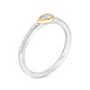 Thumbnail Image 2 of 0.145 CT. T.W. Diamond Sideways Teardrop Ring in Sterling Silver and 10K Gold