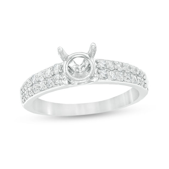 0.37 CT. T.W. Diamond Double Row Semi-Mount in 14K White Gold