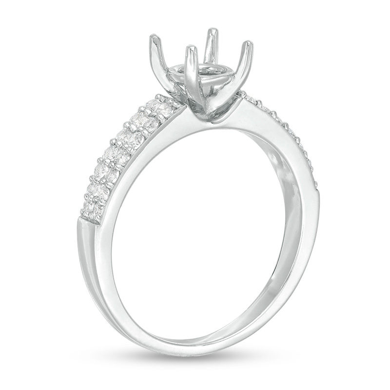 0.37 CT. T.W. Diamond Double Row Semi-Mount in 14K White Gold