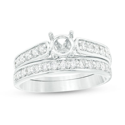 0.69 CT. T.W. Diamond Semi-Mount Bridal Set in 14K White Gold