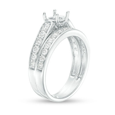 0.69 CT. T.W. Diamond Semi-Mount Bridal Set in 14K White Gold