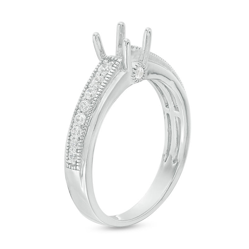 0.23 CT. T.W. Diamond Vintage-Style Semi-Mount in 14K White Gold|Peoples Jewellers
