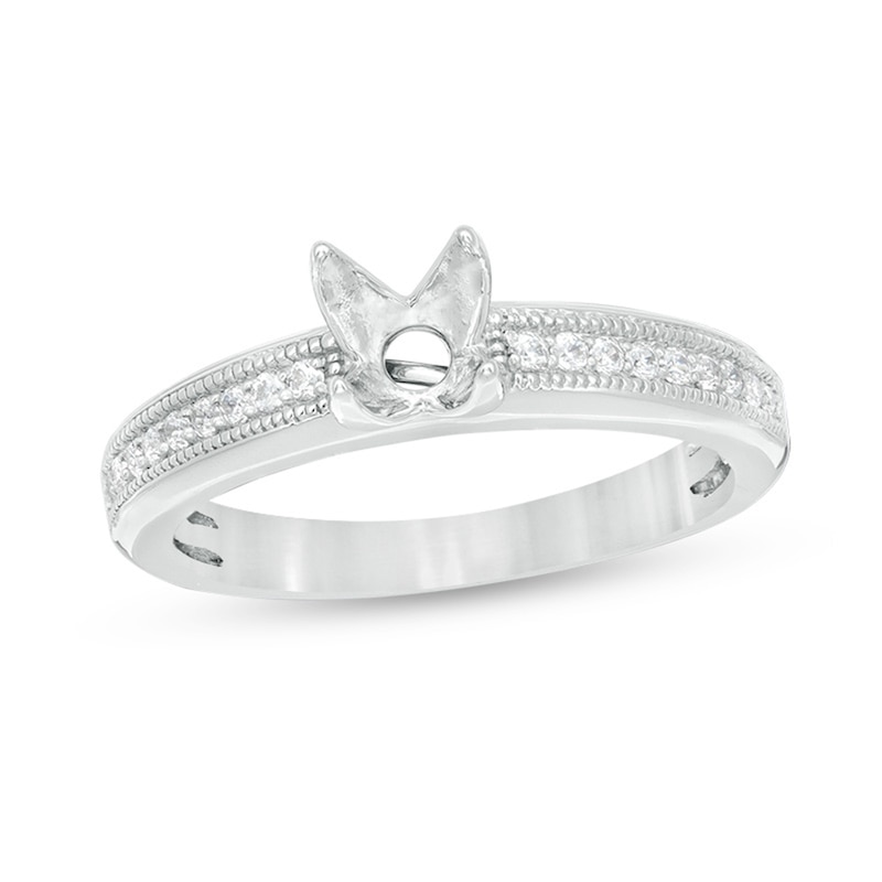 0.117 CT. T.W. Diamond Vintage-Style Semi-Mount in 14K White Gold|Peoples Jewellers
