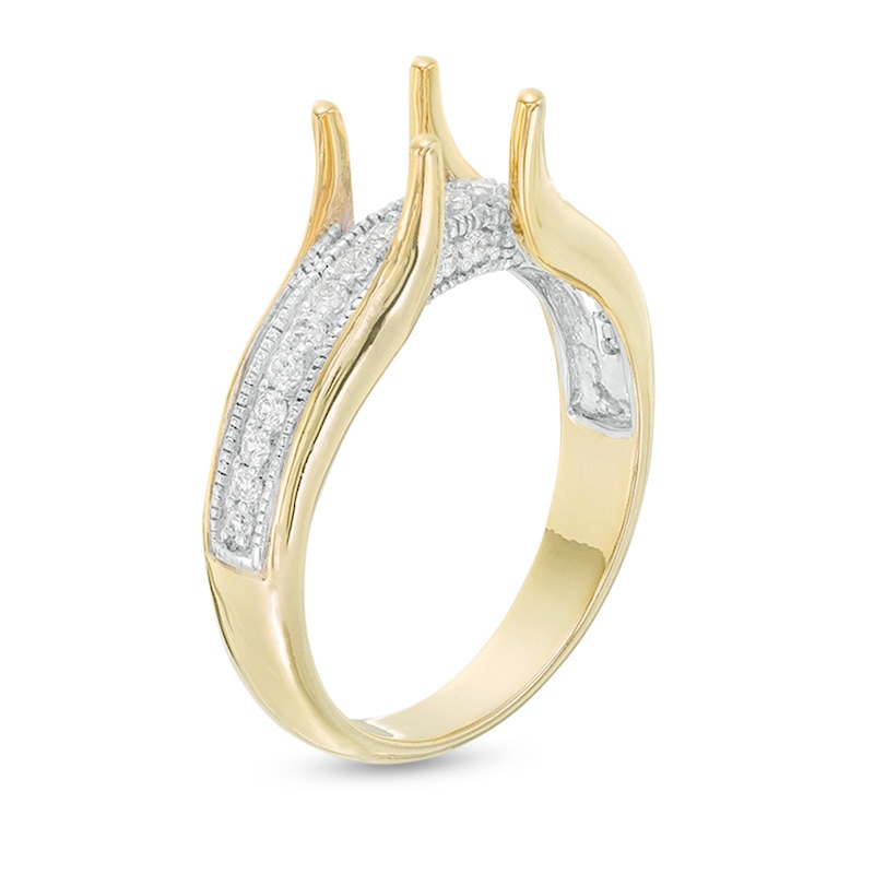 0.23 CT. T.W. Diamond Vintage-Style Semi-Mount in 14K Two-Tone Gold|Peoples Jewellers
