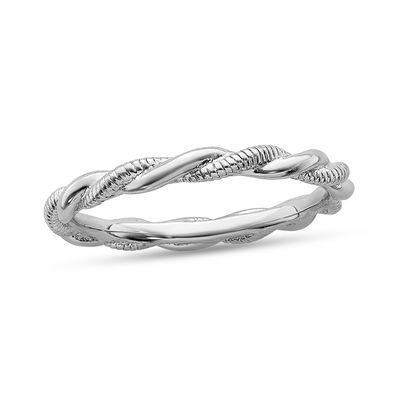 Stackable Expressions™ Etched and Polished Twist Ring in Sterling Silver