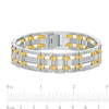 Thumbnail Image 3 of Men's 0.27 CT. T.W. Diamond Triple Row Link Bracelet in Stainless Steel and Yellow IP - 8.75"
