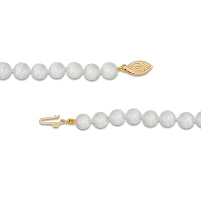 6.0-6.5mm Akoya Cultured Pearl Strand Necklace with 14K Gold Clasp