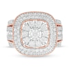 Thumbnail Image 3 of 1.95 CT. T.W. Multi-Diamond Triple Cushion Frame Split Shank Vintage-Style Ring in 10K Rose Gold