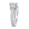 Thumbnail Image 2 of 1.33 CT. T.W. Princess-Cut Quad Diamond Three Stone Double Row Bridal Set in 14K White Gold