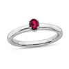 Thumbnail Image 0 of Stackable Expressions™ Oval Created Ruby Ring in Sterling Silver