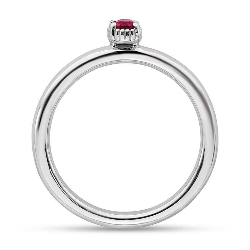 Stackable Expressions™ Oval Created Ruby Ring in Sterling Silver