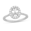 0.36 CT. T.W. Diamond Oval Frame Semi-Mount in 14K White Gold