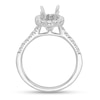 0.36 CT. T.W. Diamond Oval Frame Semi-Mount in 14K White Gold