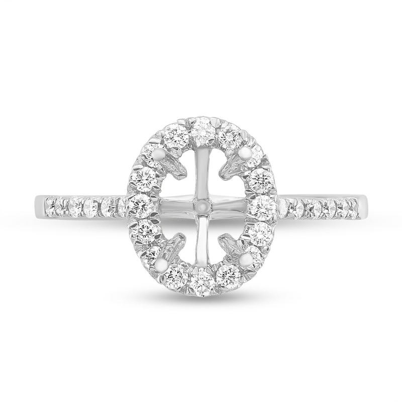 0.36 CT. T.W. Diamond Oval Frame Semi-Mount in 14K White Gold|Peoples Jewellers