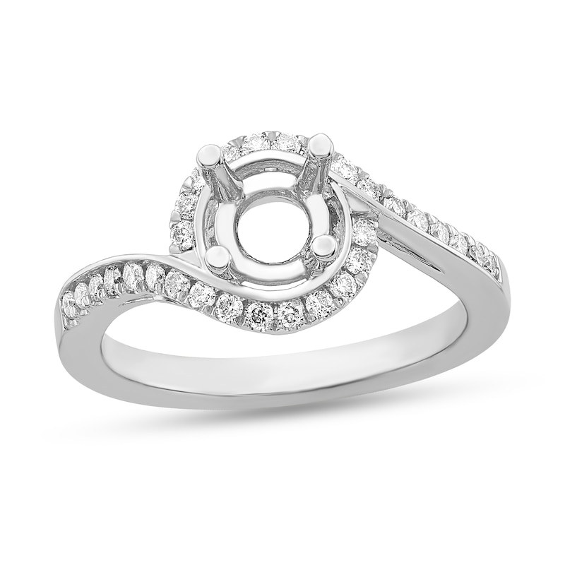 0.30 CT. T.W. Diamond Bypass Frame Semi-Mount in 14K White Gold|Peoples Jewellers