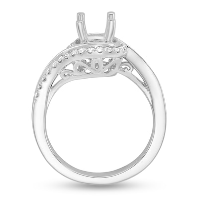 0.30 CT. T.W. Diamond Bypass Frame Semi-Mount in 14K White Gold