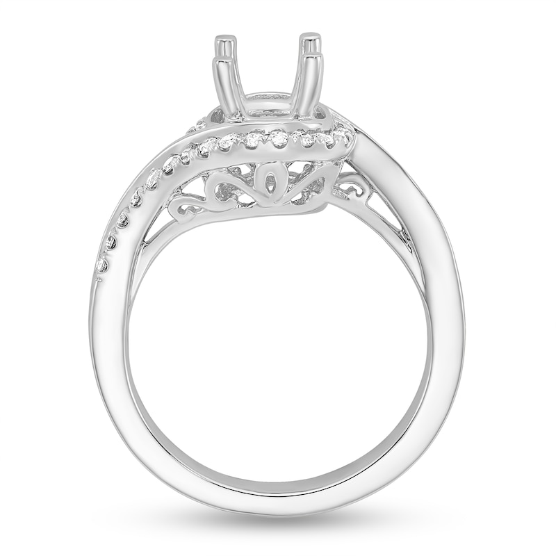 0.30 CT. T.W. Diamond Bypass Frame Semi-Mount in 14K White Gold