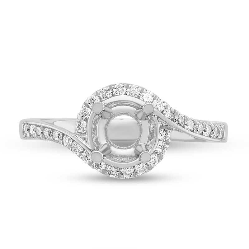 0.30 CT. T.W. Diamond Bypass Frame Semi-Mount in 14K White Gold