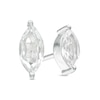 Thumbnail Image 1 of Marquise Lab-Created White Sapphire Solitaire Stud Earrings in Sterling Silver