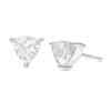 Thumbnail Image 1 of 5.0mm Trillion-Cut Lab-Created White Sapphire Solitaire Stud Earrings in Sterling Silver