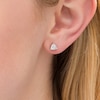 Thumbnail Image 2 of 5.0mm Trillion-Cut Lab-Created White Sapphire Solitaire Stud Earrings in Sterling Silver