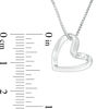 Diamond Accent Tilted Heart Outline Necklace and Stud Earrings Set in Sterling Silver