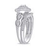 Thumbnail Image 2 of 0.23 CT. T.W. Diamond Double Frame Scallop Shank Bridal Set in 10K White Gold