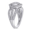 Thumbnail Image 3 of 0.48 CT. T.W. Composite Diamond Bypass Multi-Row Vintage-Style Engagement Ring in 10K White Gold