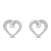 Hallmark Diamonds Love 0.13 CT. T.W. Diamond Heart Stud Earrings in Sterling Silver